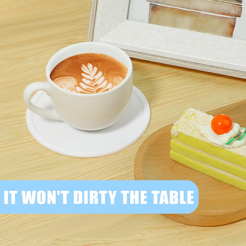 4 Packs Non Slip Silicone Drink Coasters for Drinks Round