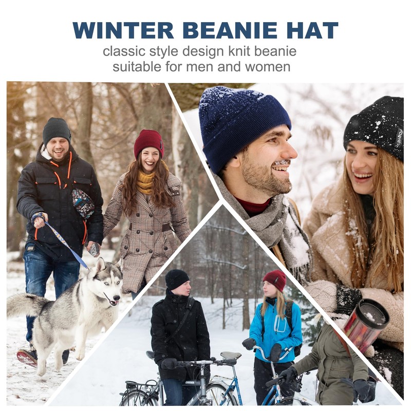 FORVEVO Mens Beanie Hat, Thermal Winter Beanie with Soft Fleece