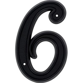 HIllman 844046 6-Inch Plastic House Number 6