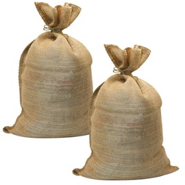 2 Pack Large Burlap Bags Natural Jute Single Burlap SacksReusable 20x30 Inch Plant Grow Bags Root Vegetable Holders Strong Potato Sacks for Gardening Planting Food Storage Outdoor Games (2)