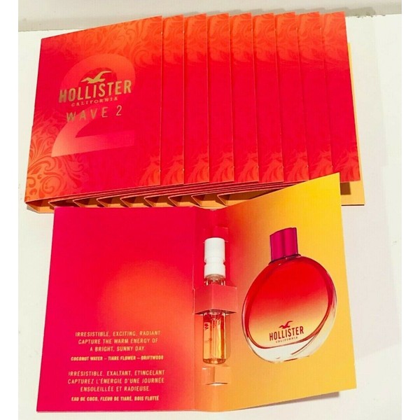 Hollister California Wave 2 FOR HER  Perfume Spray  10 Sample Vials