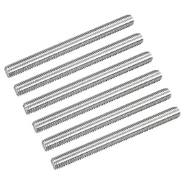 sourcing map Fully Threaded Rod M10 x 110mm 1.5mm Thread Pitch 304 Stainless Steel Right Hand Threaded Rods Bar Studs 6 Pack