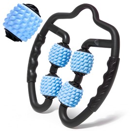 3D Muscle Massage Roller with Handle Trigger Point Massager Legs, Foam Roller Massage Cellulite for Deep Tissue Muscle Fascia Roller, 360° Manual Massage Tools for Leg, Body, Neck, Arms, Back