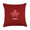 Canada Maple Canadian Red Leaf Throw Pillow