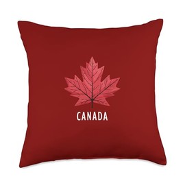 Canada Maple Canadian Red Leaf Throw Pillow