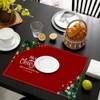 MinniLove Christmas Tree Pattern Placemats Nordic Linen Absorbent Thick Heat