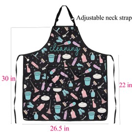 ENSIANTH Clean Kitchen Apron with Pockets Funny Clean Kitchen Dirty Mind Gifts for Cleaning Lovers Apron Kitchen Cleaning Gifts (241218 cleaning)