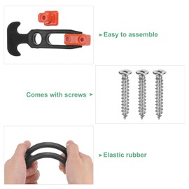 M METERXITY 4-Pack T-Handle Rubber Flexible Draw Latches,3.9" Flexible Draw Latches Flexible T-Handle Hasp Rubber with Screws for Toolbox/Golf Cart/Vehicle Engine/Cooler/Hood [Black Orange]