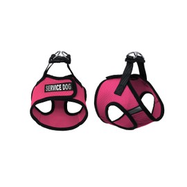 Dogline Boston Step in Mesh Dog Harness with Service Dog Patch No Choke Pet Vest Soft Gentle Padded Chest Halter for Puppies Small Medium and Large Dogs 18 to 21 inches Girth Hot Pink