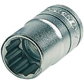Teng Tools 1-3/8 Inch 12 Point SAE Shallow 3/4 Inch Drive Chrome Vanadium Socket | Mechanic Tool | Hand Tool - M340144-C