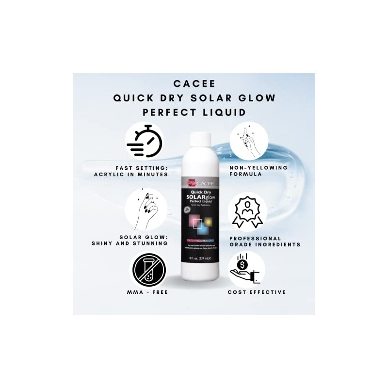 Fast Setting Acrylic Nail Liquid Monomer, Quick Dry Solar Glow