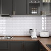 CRE8TIVE 4 Sheets White Subway Tile Peel and Stick Backsplash