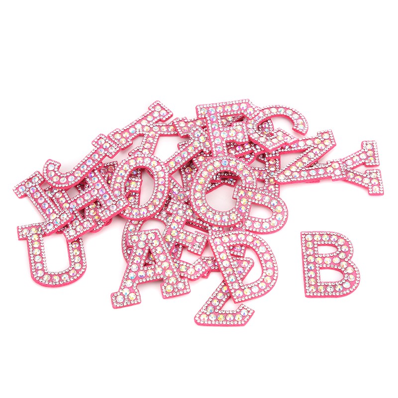 A Z 26 English Letters Garment Applique Patches Stickers Rhinestones