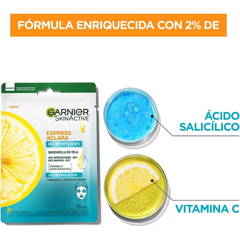 Garnier Express Aclara Mascarilla Anti Acné 23g