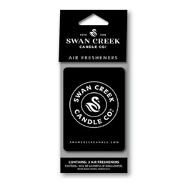 Swan Creek Candle Co. Salty Sea Spray Hanging Car Air Freshener Pack of 3, Black