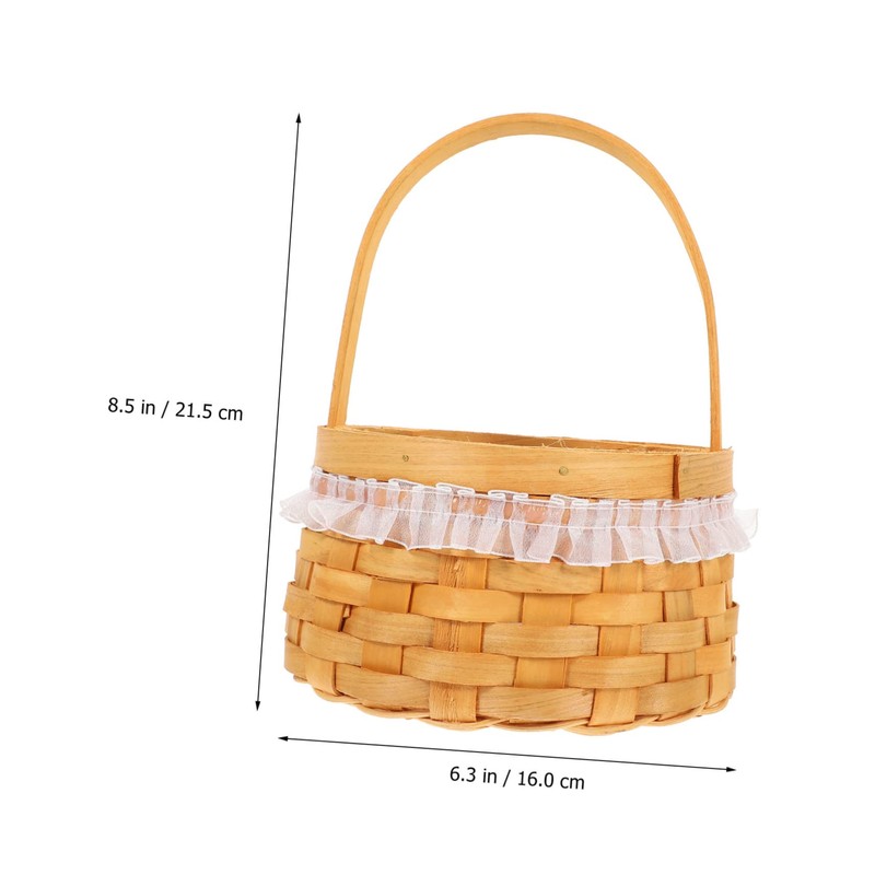 KOMBIUDA Woven Flower Arrangement Basket with Handle for Home Decor