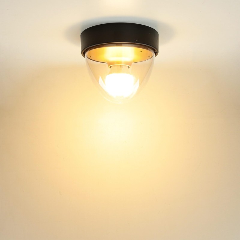 Licht-Erlebnisse Ceiling Light Plastic in Black Gold IP44 Bathroom Living