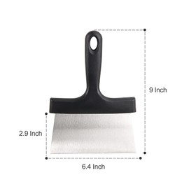 SHANGPEIXUAN Grill Scraper 6.4 Inch Stainless Steel Griddle Scraper with Plastic Handle Versatile Food Scraper Tool for Flat Top Teppanyaki BBQ Blackstone Griddle Accessories