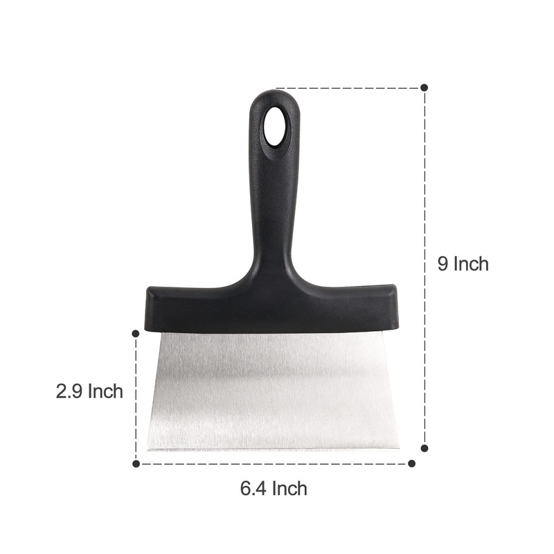 SHANGPEIXUAN Grill Scraper 6.4 Inch Stainless Steel Griddle Scraper with