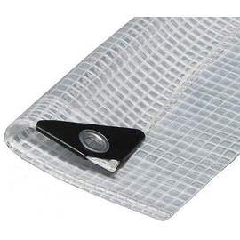 Clear Heavy Duty See-Through Tarp Fiber Reinforced 14 Mil Thick (Choose Size) (8' X 10')