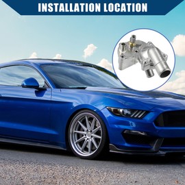 Hihaha Thermostat Assembly with Housing Sensor for Ford for Mustang 4.0L 2005-2010 / Front Coolant Thermostat Housing Assembly/Durable Aluminum Alloy / 1Pcs Silver Tone