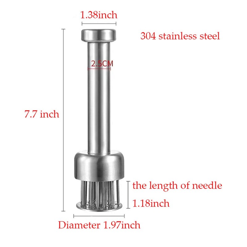 Stainless Steel Meat Tenderizer Tool With Cleaning Brush,Sharp Needle Poultry