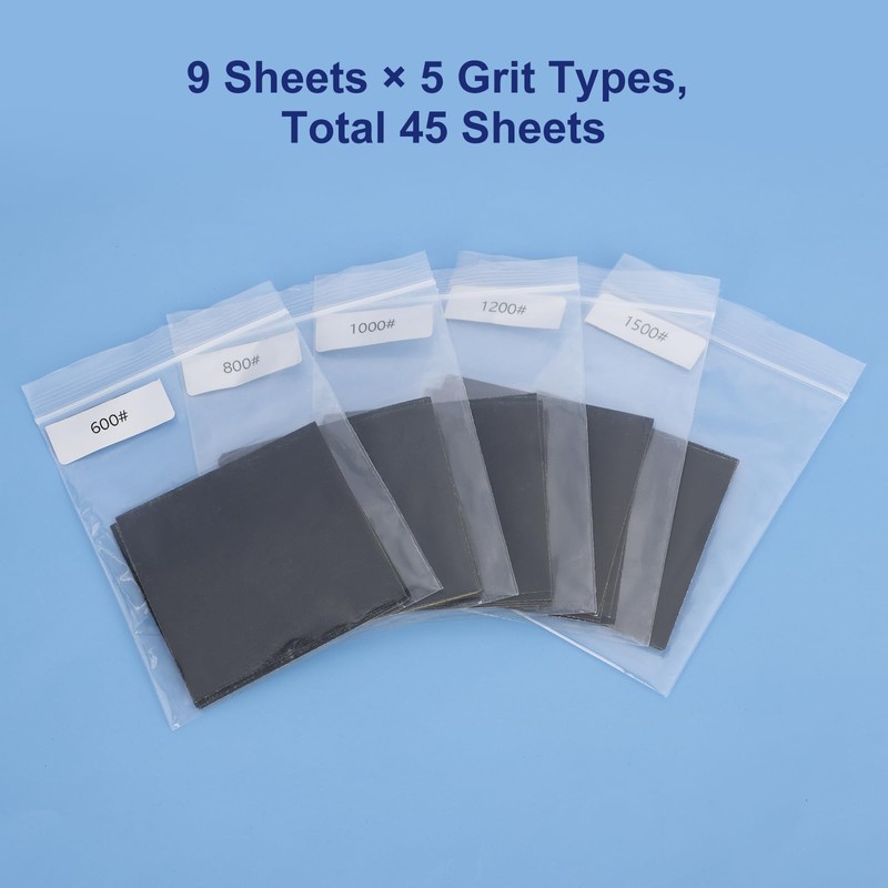 Labasics Metallographic Sandpaper Set, Laboratory Metal Electrode Sandpaper, 9 Sheets