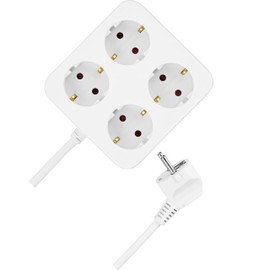 Rev Ritter 0512299555 multiple 4 Ports Square Shape, White, 1.4 m