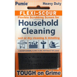PUMIE Flexi-Scour, 5.5 x 4 Inch FLEX-12 C, Flexible Scrubbing Screen for Household Cleaning, Flexible Scouring Mesh Pad, Abrasive Grit Screen for Toilet Bowls, Grills, Removes Carbon, Rust (Pack of 1)