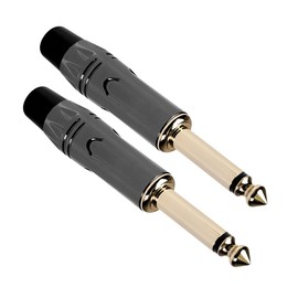 VOANZO Pure Gold Plated 6.35mm Mono Audiophile Guitar Cable with Solder Connector and Zinc Alloy Housing Adapter for Superior Sound Performance and Durability