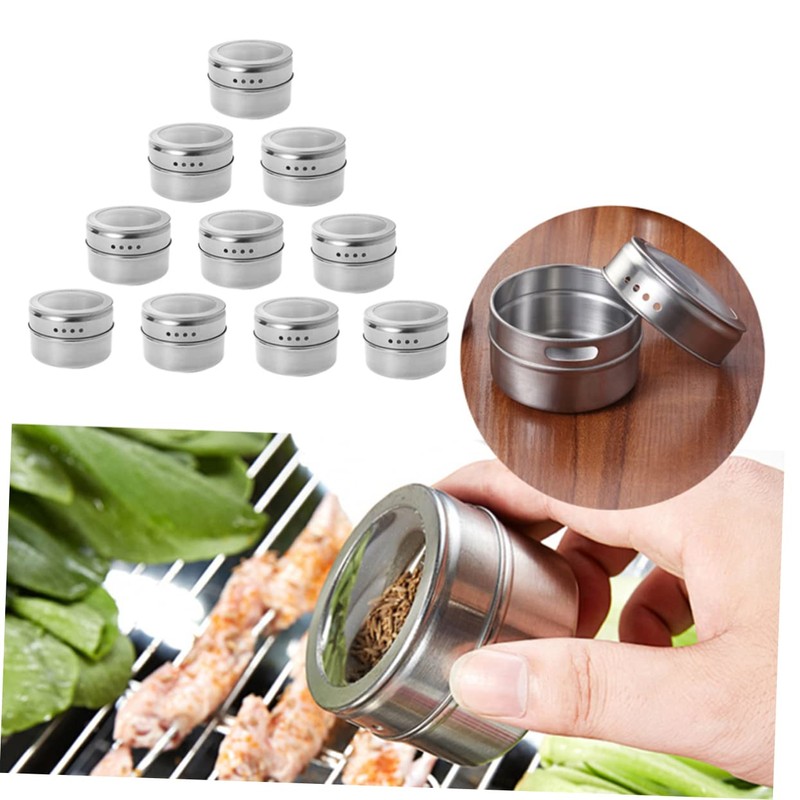 Alipis Magnetic Spice Tins Lid Seasoning Storage Holders for Fridge