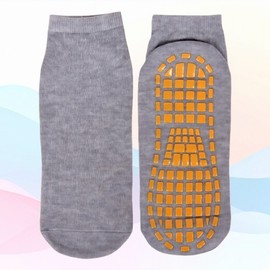 Yellow Non-slip Yoga Pilates Socks Gray Yellow L 4ea