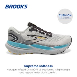 Brooks Men’s Glycerin 21 Neutral Running Shoe - Coconut/Forged Iron/Yellow - 11.5 Medium