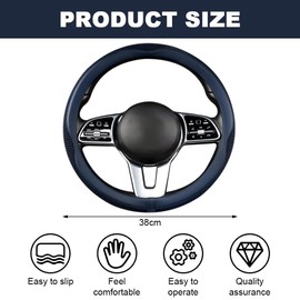 GmeDhc Lenkradabdeckung, Auto Lenkradbezug, Universal Lenkradbezug 37-39 cm, Anti Rutsch Breathable Lenkradbezug für Auto Zubehör, Steering Wheel Cover