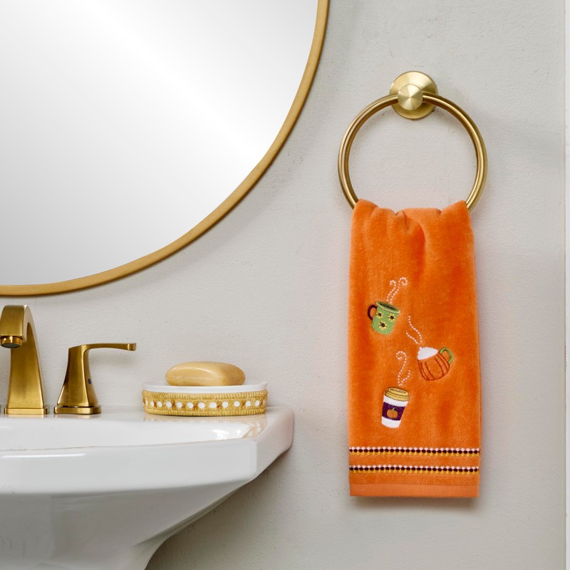 SKL Home Fall Drinks Hand Towel 2pc Set for Bath/Kitchen/Bar