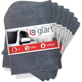 Glart Set of 7 all around car paint-protecting, fluffy microfiber cloths 380 GSM polishing cloths for car, motorcycle & polishing machine, detailing microfiber polishing cloth set, 40x40 cm