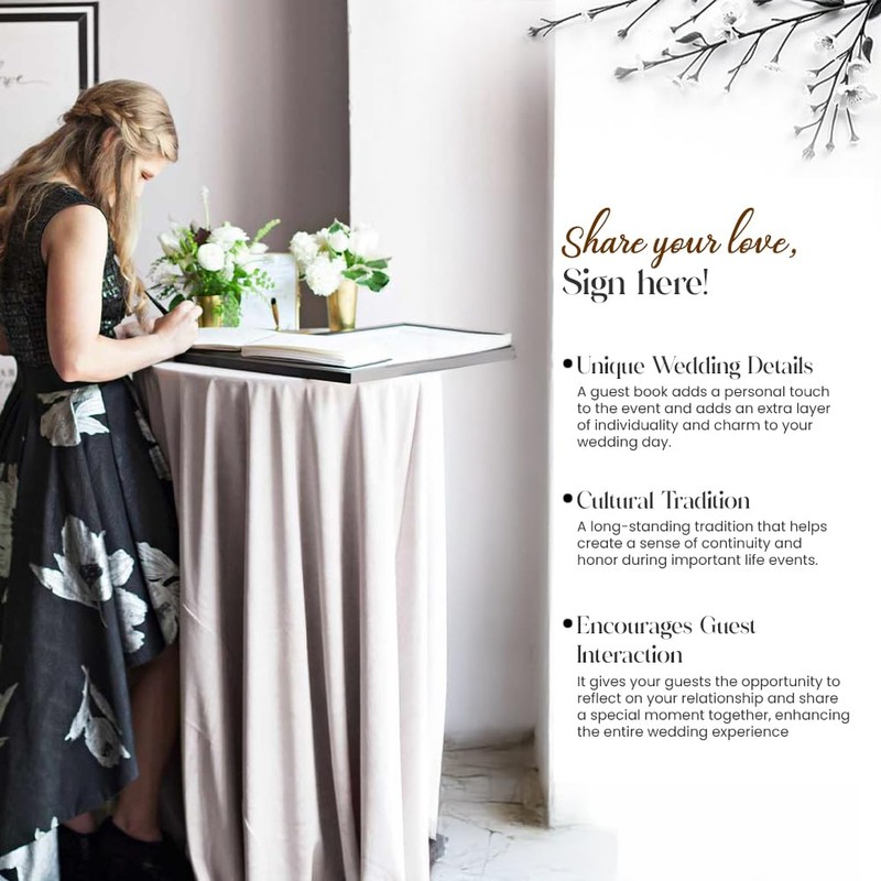 Plantvibes Wedding Guest Book - 120 Thick Pages that Prevent