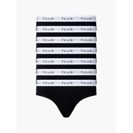 French Connection Cotton Thongs For Women – Pack of 7 Ladies Thongs – Soft, Stretchable, and Comfortable Knickers (Large)