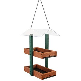 Audubon Going Green Double Platform Bird Feeder, Green/Brown