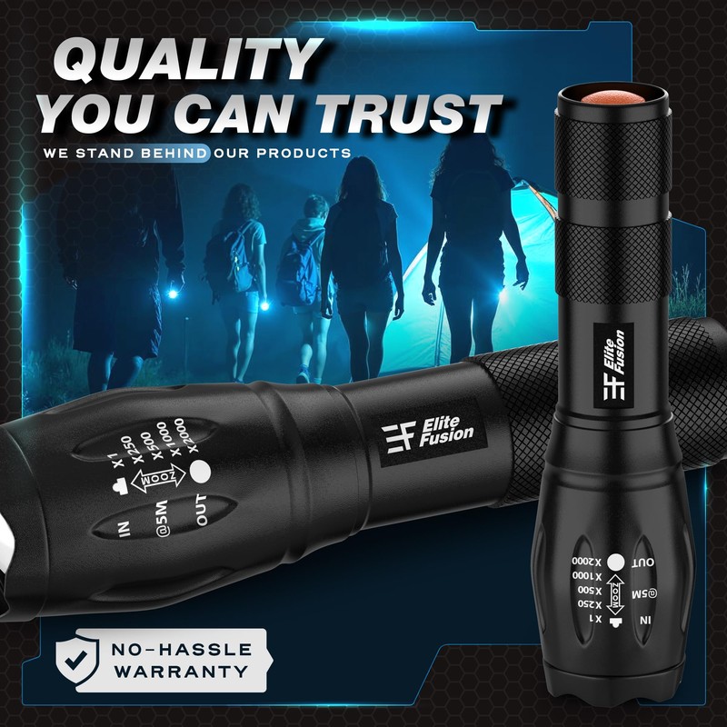 Elite Fusion Compact LED Flashlight 2-Pack, Bright Everyday Light for