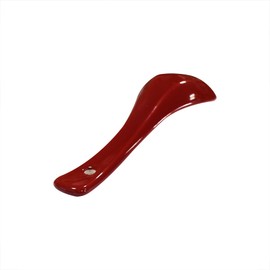 Yuauy 6 pcs Dark Red Porcelain Soup Spoon Round-Bottom Asia Ceramic Rice Spoons Chinese Won Ton Spoons for Home Kitchen Restaurant