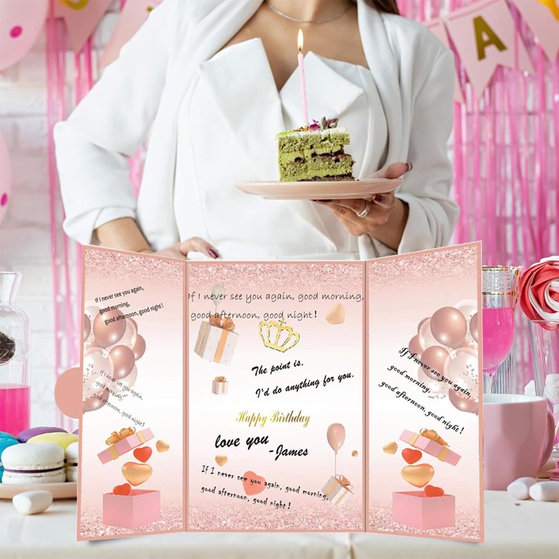 Pink Birthday Decorations,Creative Birthday Guest Book Alternative, Large Birthday Signature