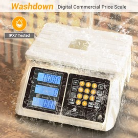 BROMECH Price Computing Scale 66lb Digital Rechargeable Commercial Weight for Produce Food Meat Fruit Vegetable with Dual Large Display, Give Change Function and 5 Direct Plus Included, Not for Trade