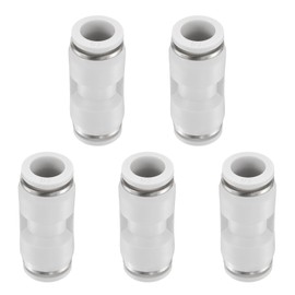sourcing map 5pcs Push to Connect Fittings 1/2" OD x 1/2" OD Straight Pneumatic Connector Zinc Alloy Quick Connect Union Two-Way Fittings for Semi Truck Trailers Air Brake System, White