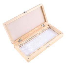 Lyaciomn Wooden Slide Storage Box, Holds 50 Slides, Microscope Slide Box Easy to Use