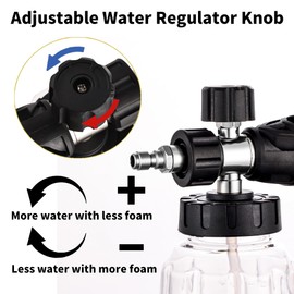 FENG PAI Foam Cannon for Pressure Washer with Dual-connector Accessory, 7 Power Washer Sprayer Nozzles, 1/4" Quick Connect Double Tip Attachment Soap Bottle Sprayer Soap, 3600 PSI (Clear)