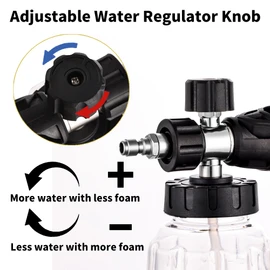 FENG PAI Foam Cannon for Pressure Washer with Dual-connector Accessory, 7 Power Washer Sprayer Nozzles, 1/4" Quick Connect Double Tip Attachment Soap Bottle Sprayer Soap, 3600 PSI (Clear)