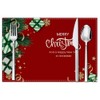 MinniLove Christmas Tree Pattern Placemats Nordic Linen Absorbent Thick Heat