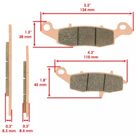 Caltric Front And Rear Brake Pads for Kawasaki Ninja 650 EX650 Ex 650 2012-2016