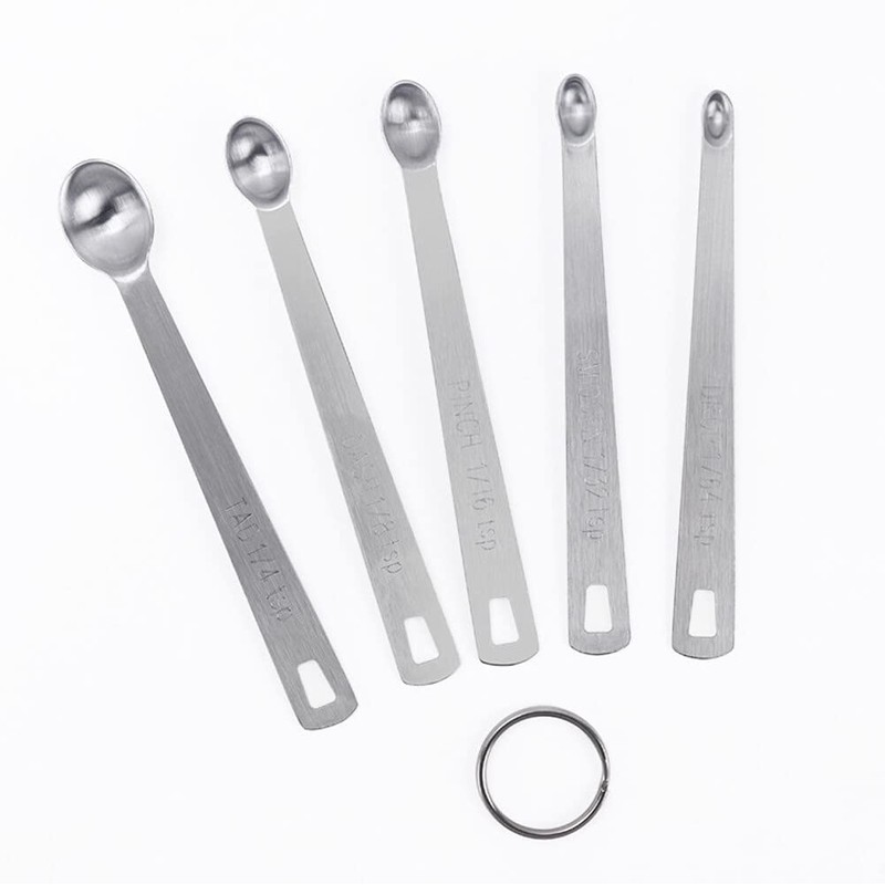 5PCS Mini Measuring Spoons Set Stainless Steel Small Tablespoon Teaspoon